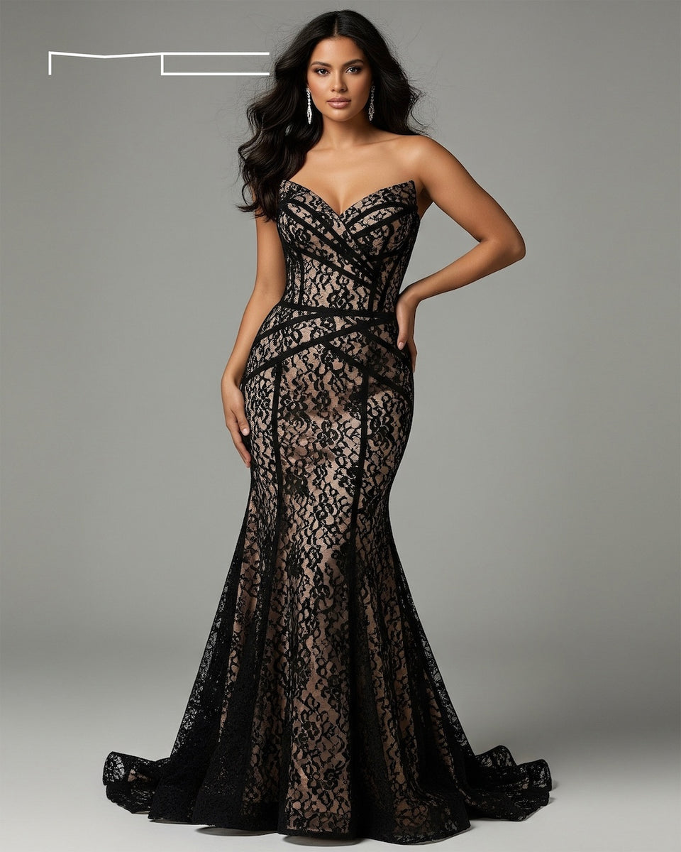 Take the Heat Lace Gown in Black main image 1