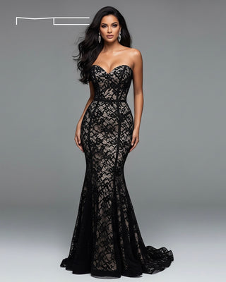 Black Lace Sweetheart Gown 4
