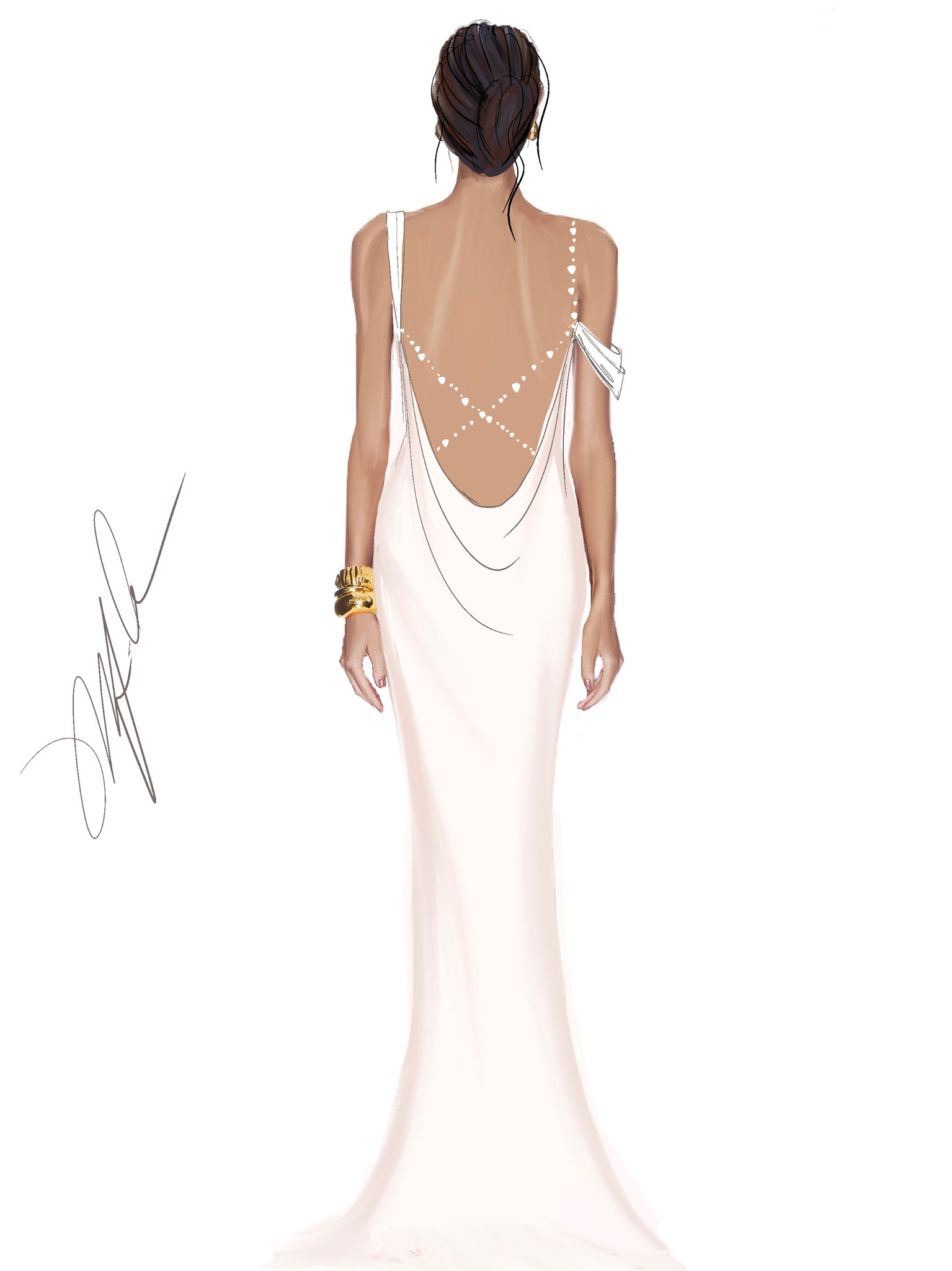 Cowl Sweetheart Gown
