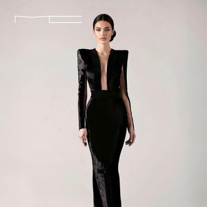nadia maxi dress black sparkle Petal and Pup Women's Nadia One Shoulder Maxi Dress - Black